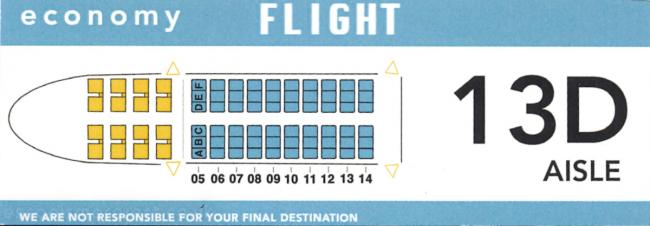 Flight Ticket Stub, 2019